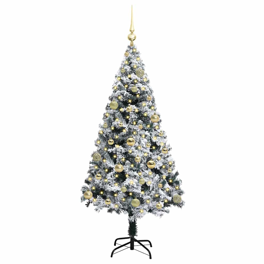 vidaXL Artificial Christmas Tree with 150 LEDs with Stand White 150 cm - 50305