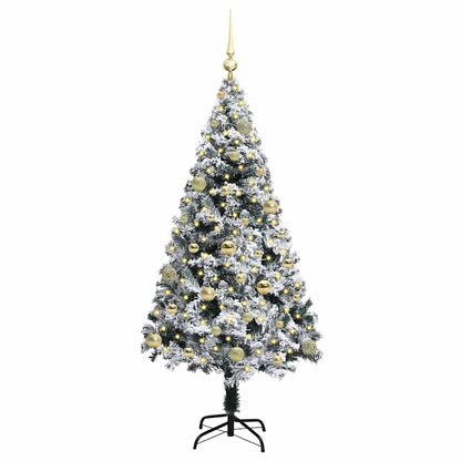 vidaXL Artificial Christmas Tree with 150 LEDs with Stand White 150 cm - 50305