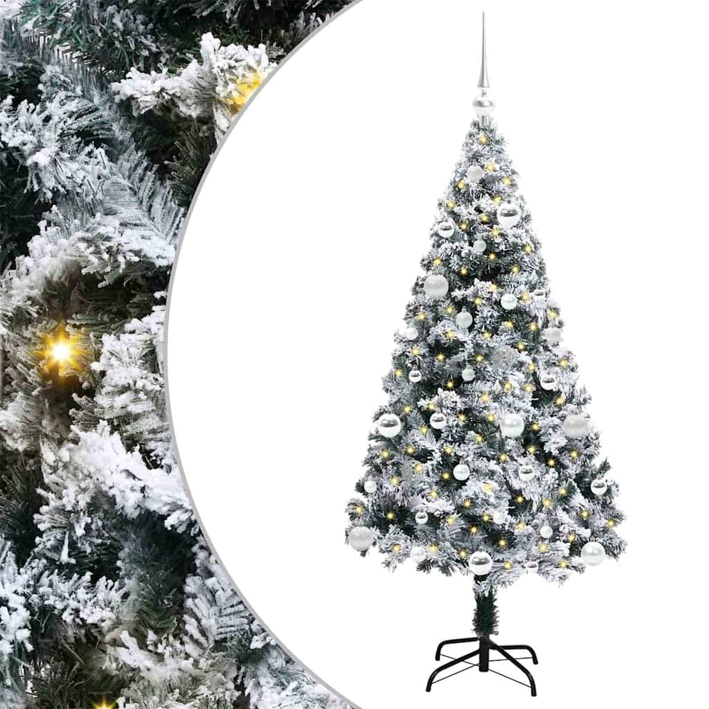 vidaXL Artificial Christmas Tree with 150 LEDs with Stand White 150 cm - 50306