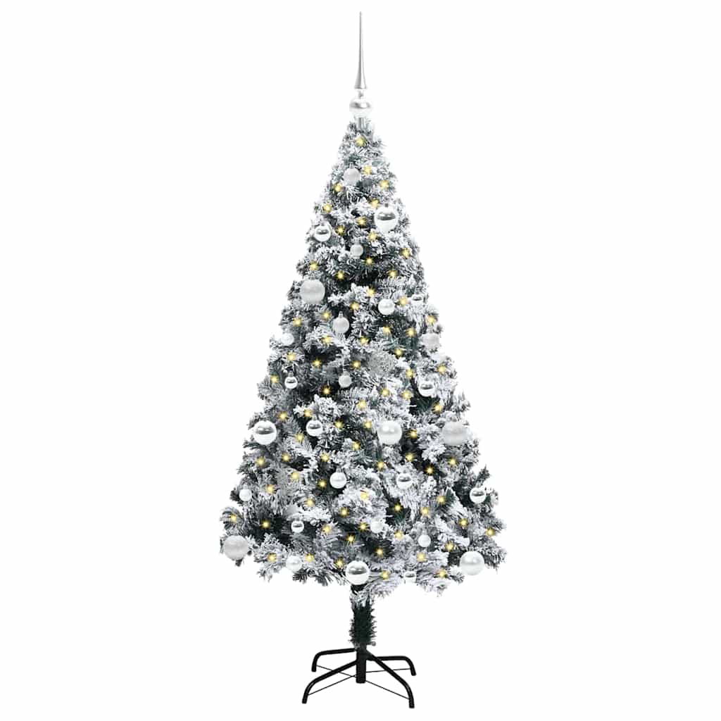 vidaXL Artificial Christmas Tree with 150 LEDs with Stand White 150 cm - 50306