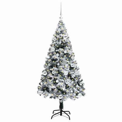 vidaXL Artificial Christmas Tree with 150 LEDs with Stand White 150 cm - 50306