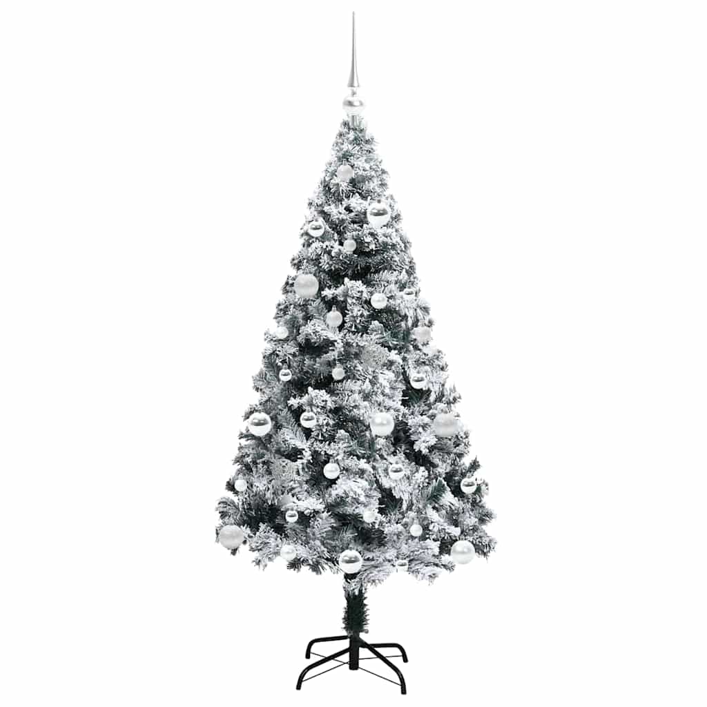 vidaXL Artificial Christmas Tree with 150 LEDs with Stand White 150 cm - 50306