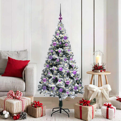 vidaXL Artificial Christmas Tree with 150 LEDs with Stand White 150 cm - 50310