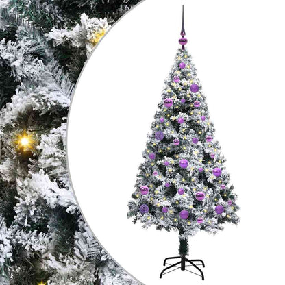 vidaXL Artificial Christmas Tree with 150 LEDs with Stand White 150 cm - 50310