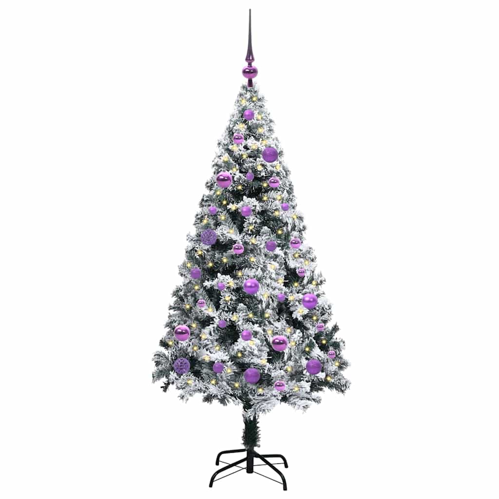 vidaXL Artificial Christmas Tree with 150 LEDs with Stand White 150 cm - 50310