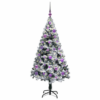 vidaXL Artificial Christmas Tree with 150 LEDs with Stand White 150 cm - 50310