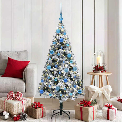 vidaXL Artificial Christmas Tree with 150 LEDs with Stand White 150 cm - 50317