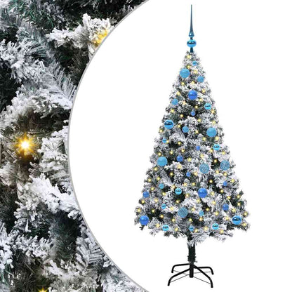 vidaXL Artificial Christmas Tree with 150 LEDs with Stand White 150 cm - 50317