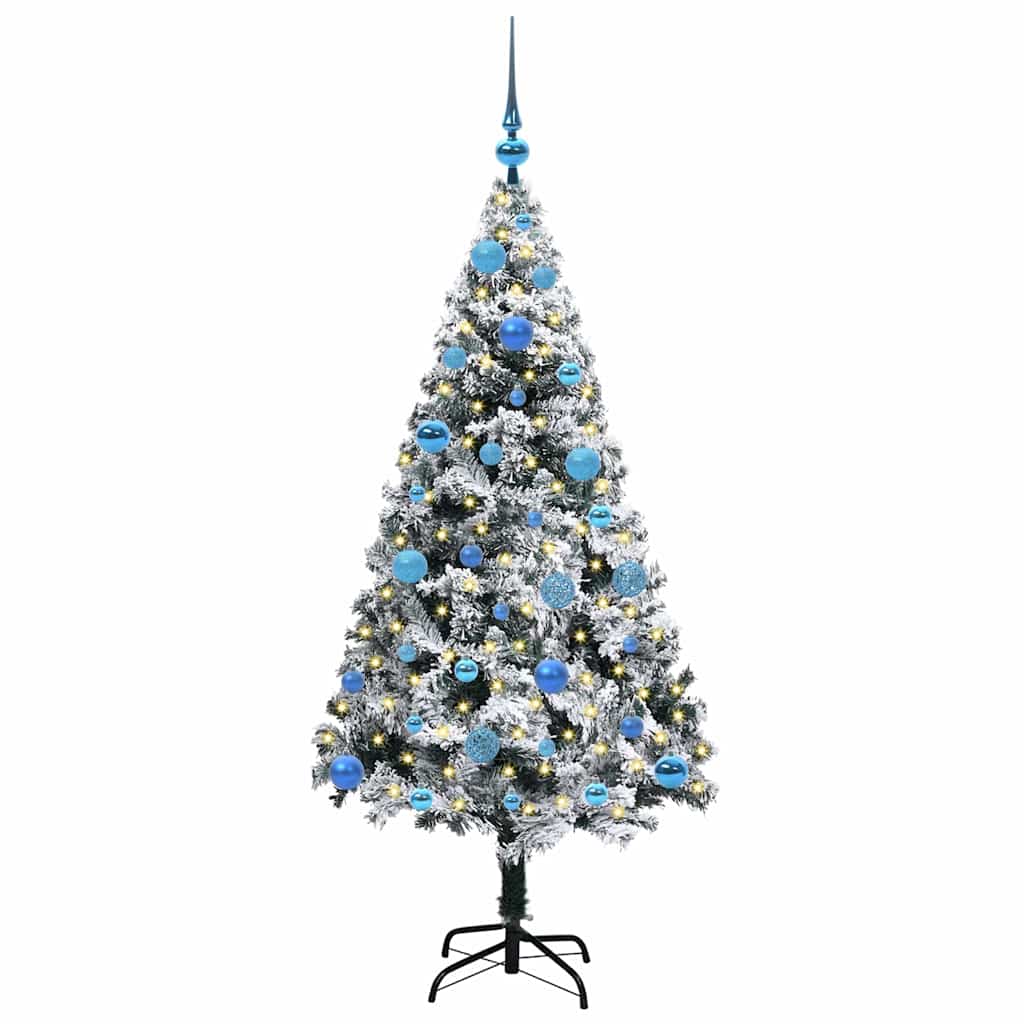 vidaXL Artificial Christmas Tree with 150 LEDs with Stand White 150 cm - 50317