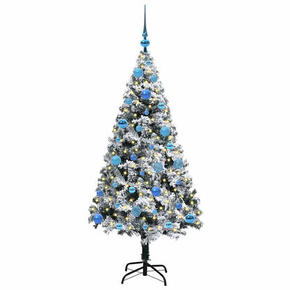 vidaXL Artificial Christmas Tree with 150 LEDs with Stand White 150 cm - 50317