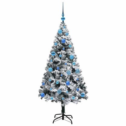 vidaXL Artificial Christmas Tree with 150 LEDs with Stand White 150 cm - 50317