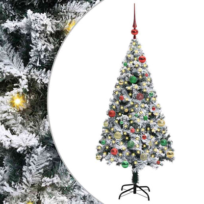 vidaXL Artificial Christmas Tree with 150 LEDs with Stand White 150 cm - 50326