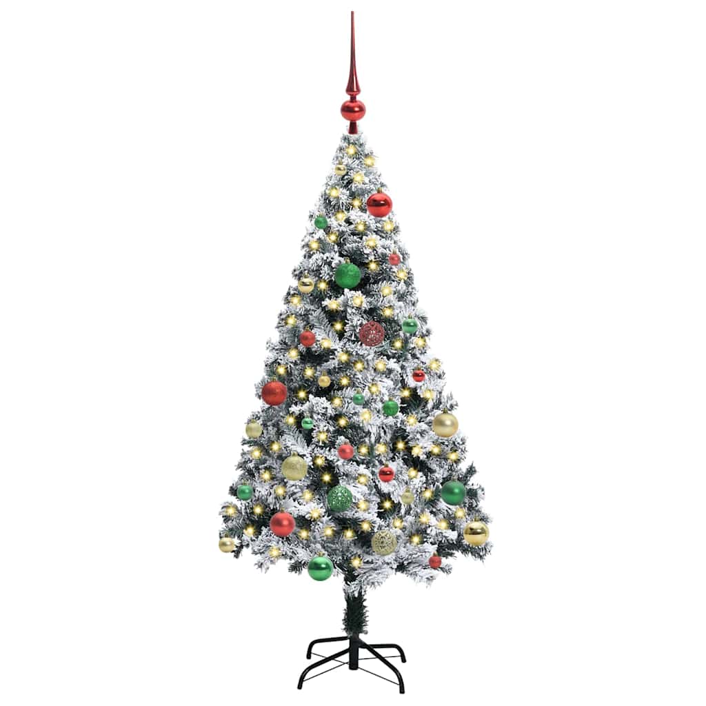 vidaXL Artificial Christmas Tree with 150 LEDs with Stand White 150 cm - 50326