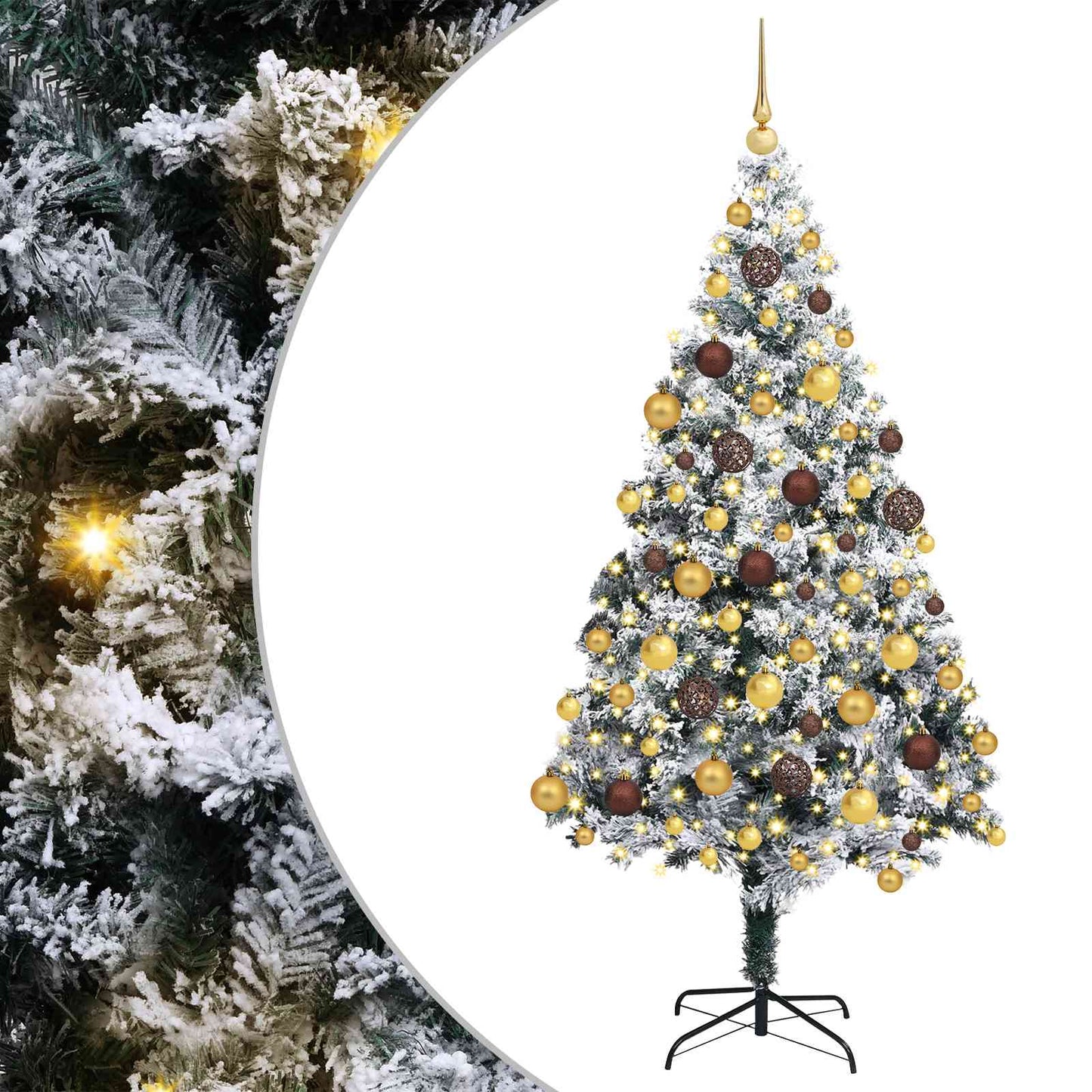 vidaXL Artificial Christmas Tree with 300 LEDs with Stand White 180 cm