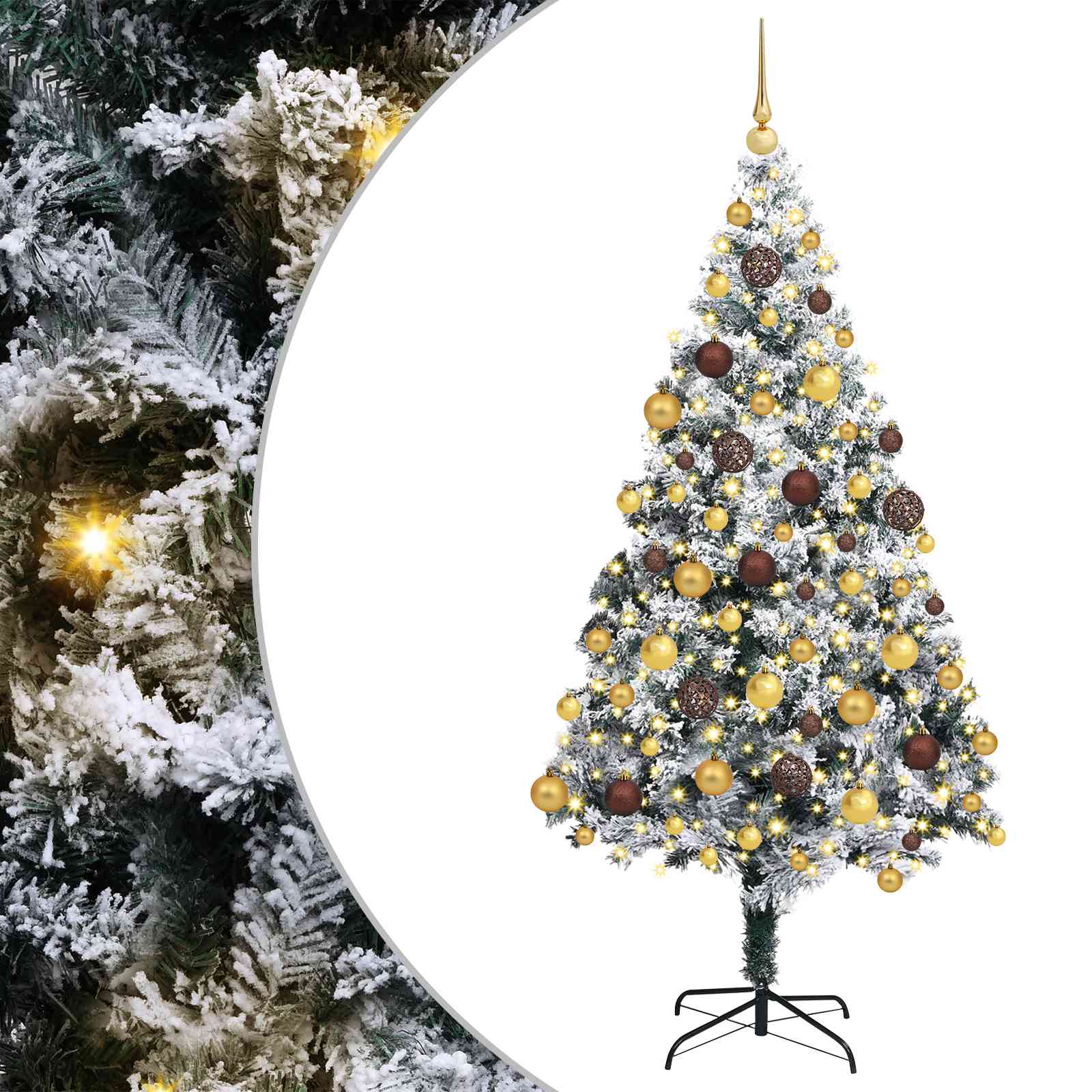 vidaXL Artificial Christmas Tree with 300 LEDs with Stand White 180 cm