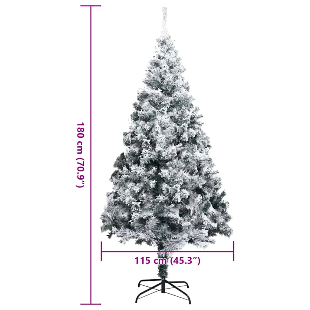 vidaXL Artificial Christmas Tree with 300 LEDs with Stand White 180 cm