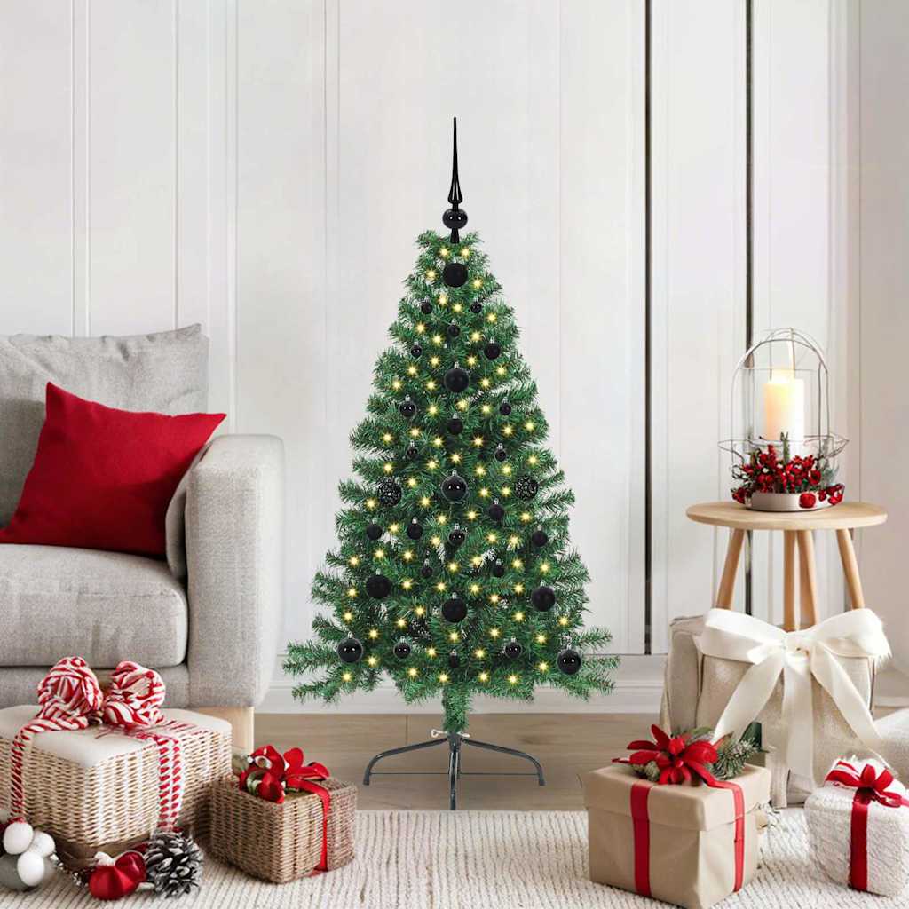 vidaXL Artificial Pre-lit Christmas Tree Green 120 cm PVC - 50436