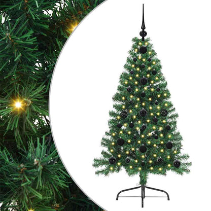 vidaXL Artificial Pre-lit Christmas Tree Green 120 cm PVC - 50436