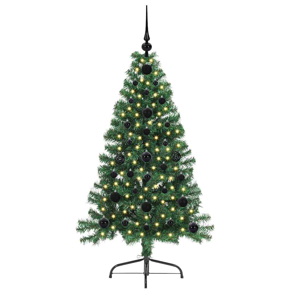 vidaXL Artificial Pre-lit Christmas Tree Green 120 cm PVC - 50436