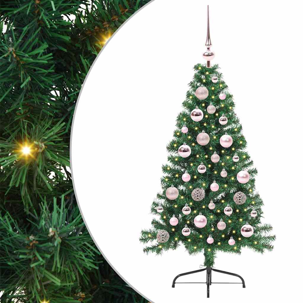 vidaXL Artificial Pre-lit Christmas Tree Green 120 cm PVC - 50437