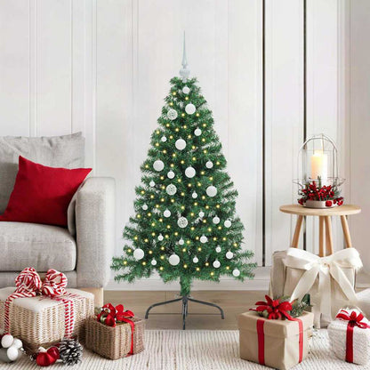 vidaXL Artificial Pre-lit Christmas Tree Green 120 cm PVC - 50439