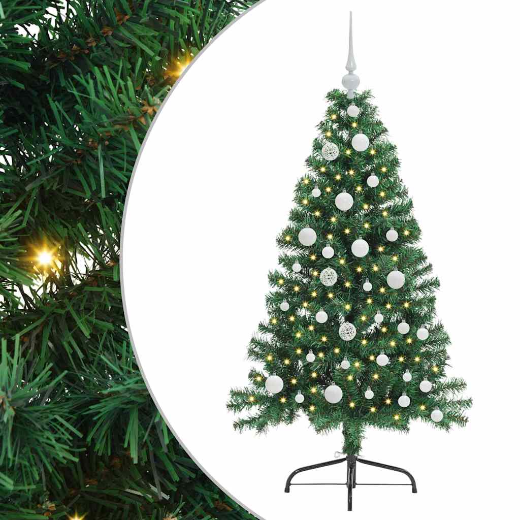 vidaXL Artificial Pre-lit Christmas Tree Green 120 cm PVC - 50439