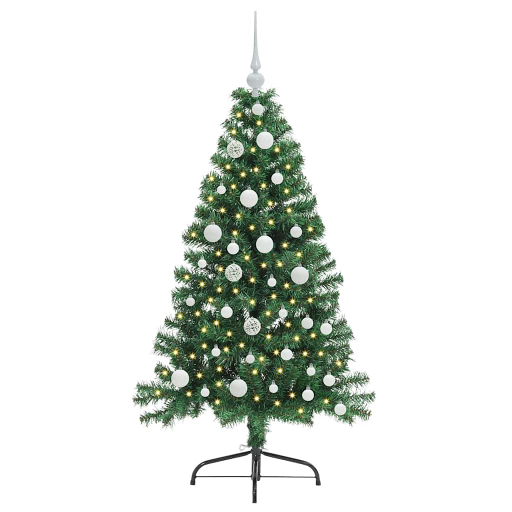 vidaXL Artificial Pre-lit Christmas Tree Green 120 cm PVC - 50439