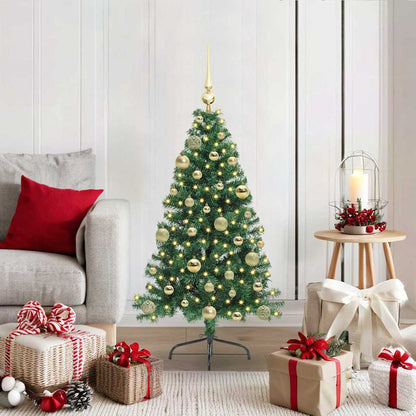 vidaXL Artificial Pre-lit Christmas Tree Green 120 cm PVC - 50450