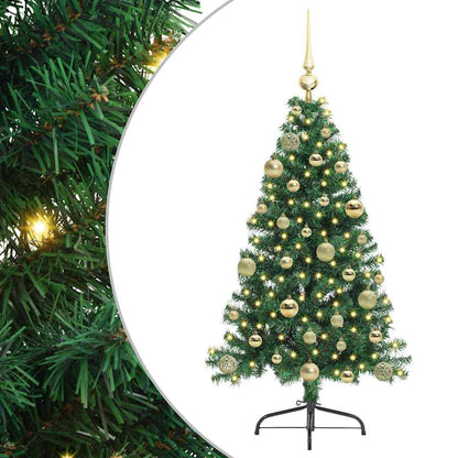 vidaXL Artificial Pre-lit Christmas Tree Green 120 cm PVC - 50450