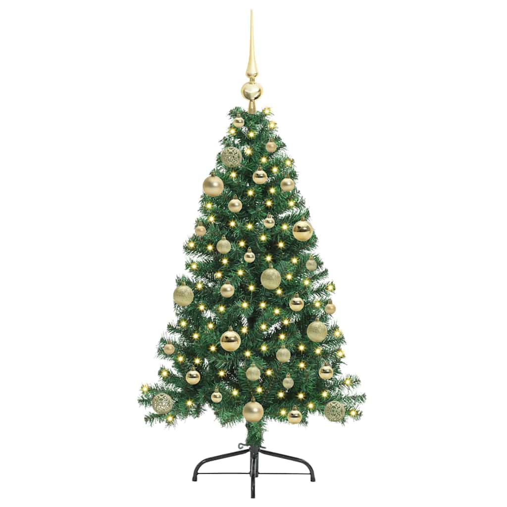 vidaXL Artificial Pre-lit Christmas Tree Green 120 cm PVC - 50450