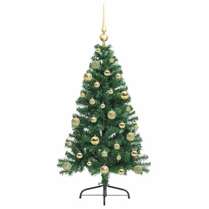 vidaXL Artificial Pre-lit Christmas Tree Green 120 cm PVC - 50450