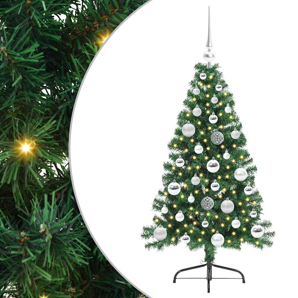 vidaXL Artificial Pre-lit Christmas Tree Green 120 cm PVC - 50452