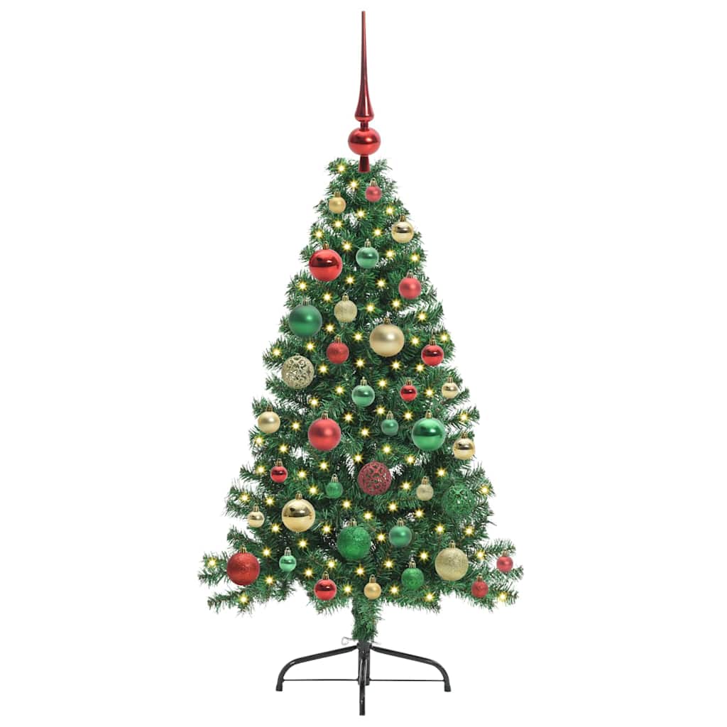 vidaXL Artificial Pre-lit Christmas Tree Green 120 cm PVC - 50477