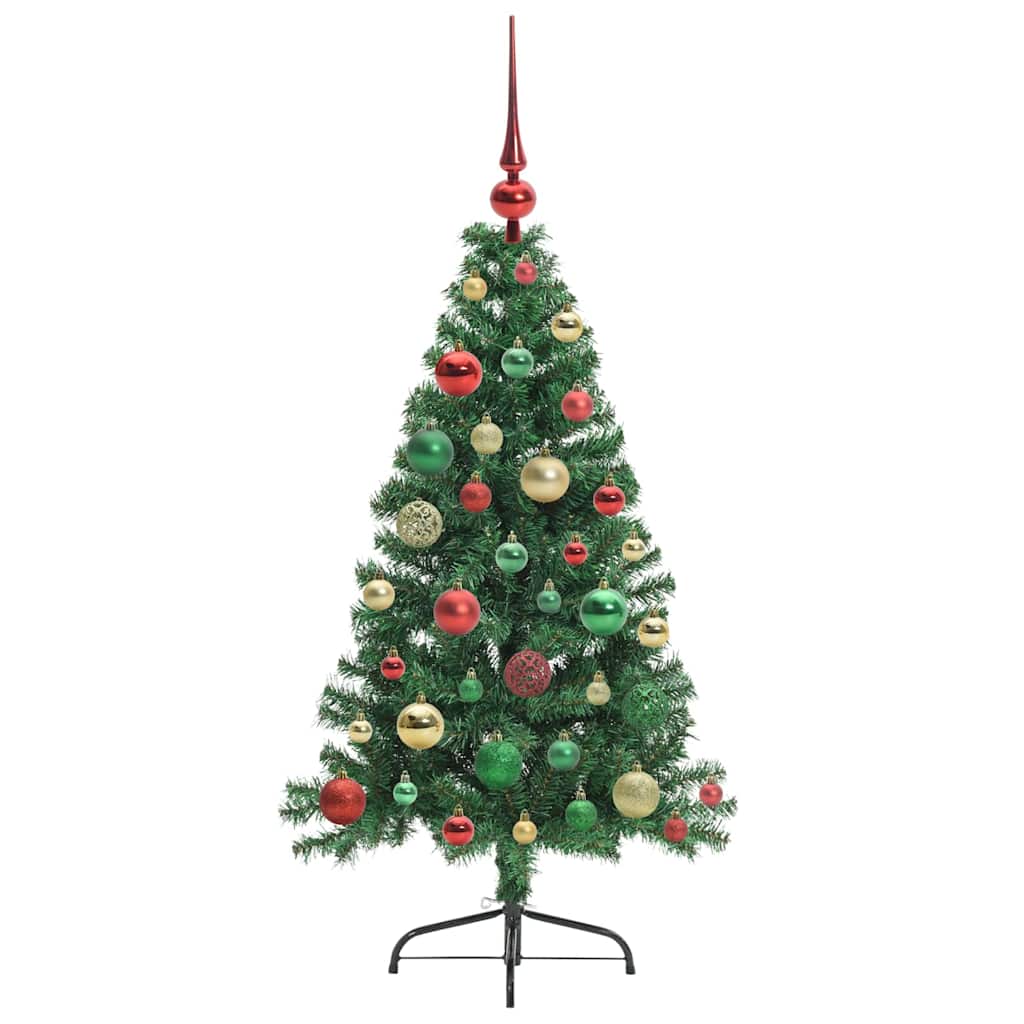 vidaXL Artificial Pre-lit Christmas Tree Green 120 cm PVC - 50477