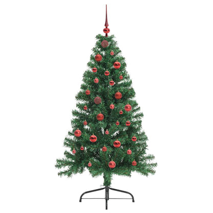 vidaXL Artificial Pre-lit Christmas Tree Green 150 cm PVC