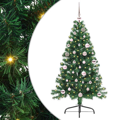 vidaXL Artificial Pre-lit Christmas Tree Green 150 cm PVC - 50482