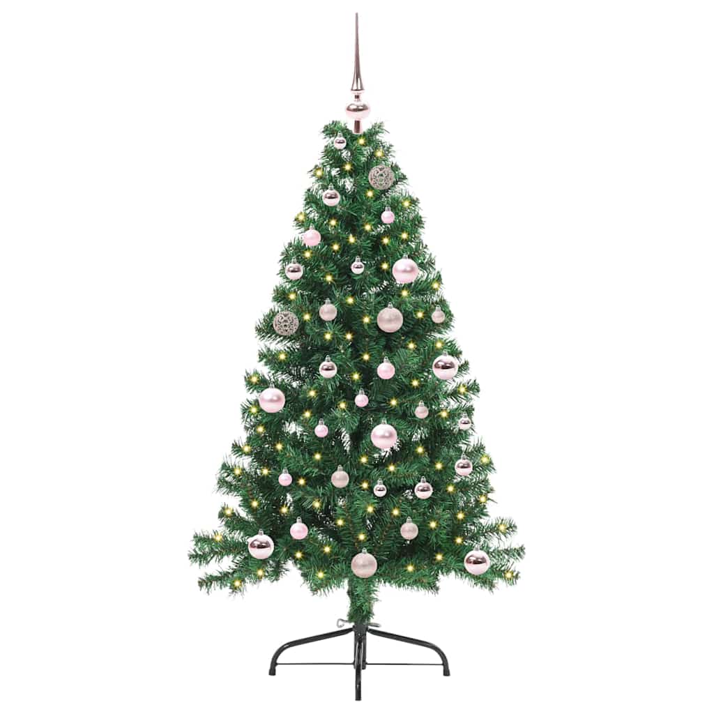 vidaXL Artificial Pre-lit Christmas Tree Green 150 cm PVC - 50482