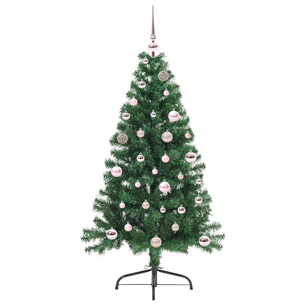 vidaXL Artificial Pre-lit Christmas Tree Green 150 cm PVC - 50482