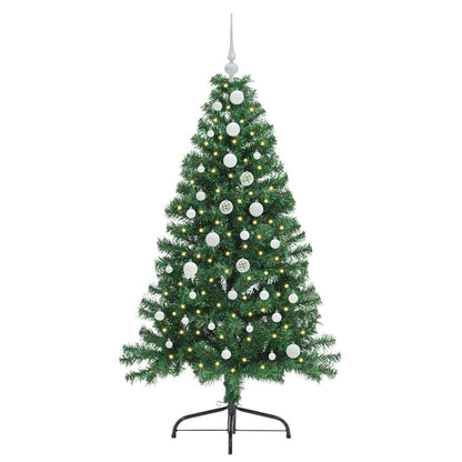 vidaXL Artificial Pre-lit Christmas Tree Green 150 cm PVC - 50487