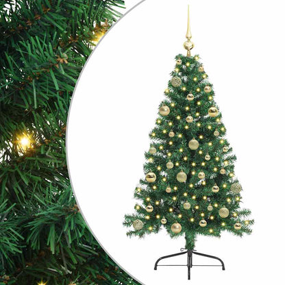 vidaXL Artificial Pre-lit Christmas Tree Green 150 cm PVC - 50488