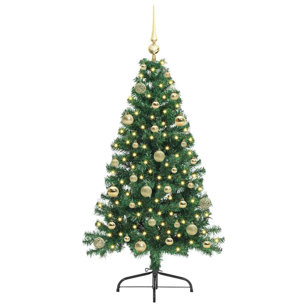 vidaXL Artificial Pre-lit Christmas Tree Green 150 cm PVC - 50488