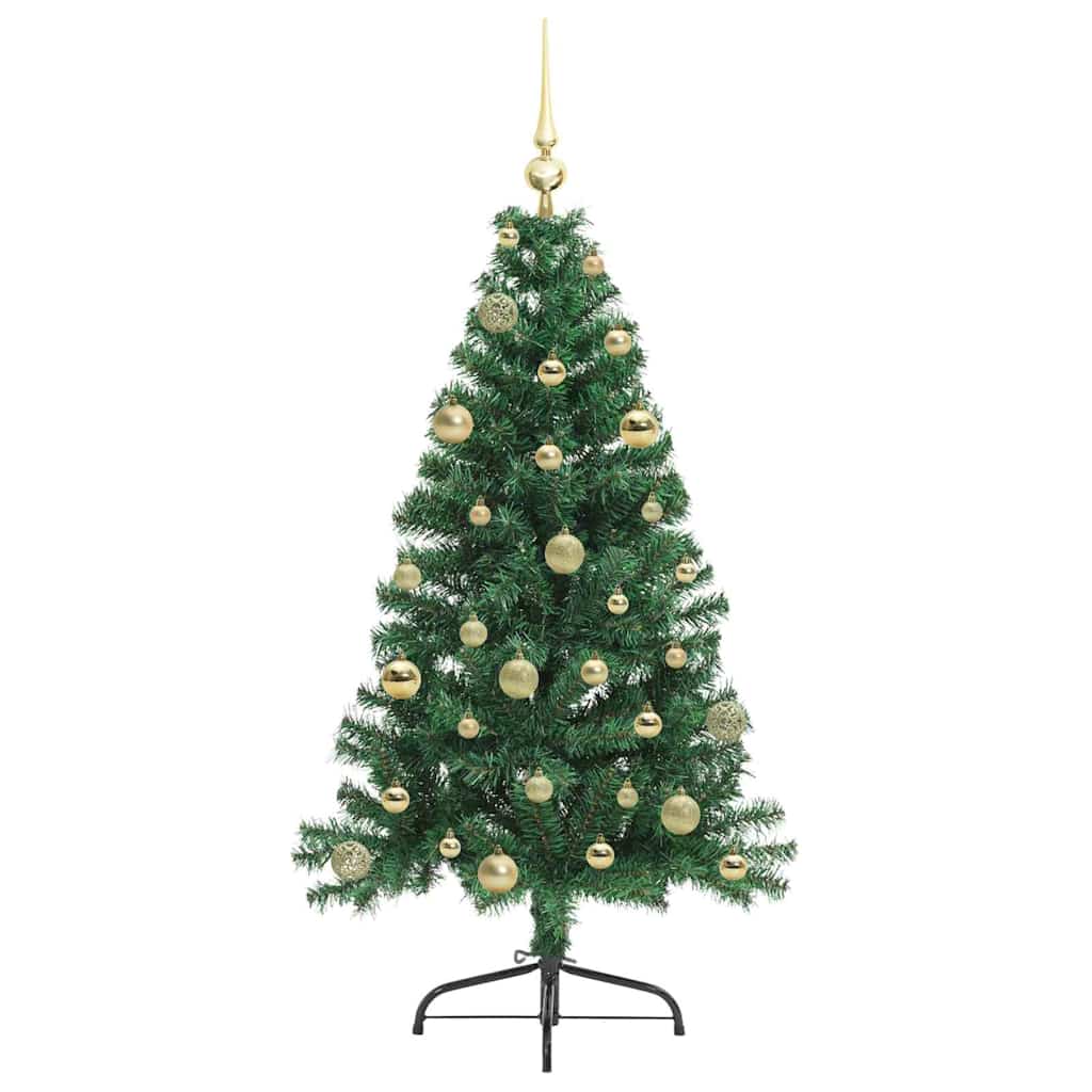 vidaXL Artificial Pre-lit Christmas Tree Green 150 cm PVC - 50488