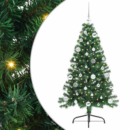 vidaXL Artificial Pre-lit Christmas Tree Green 150 cm PVC - 50492