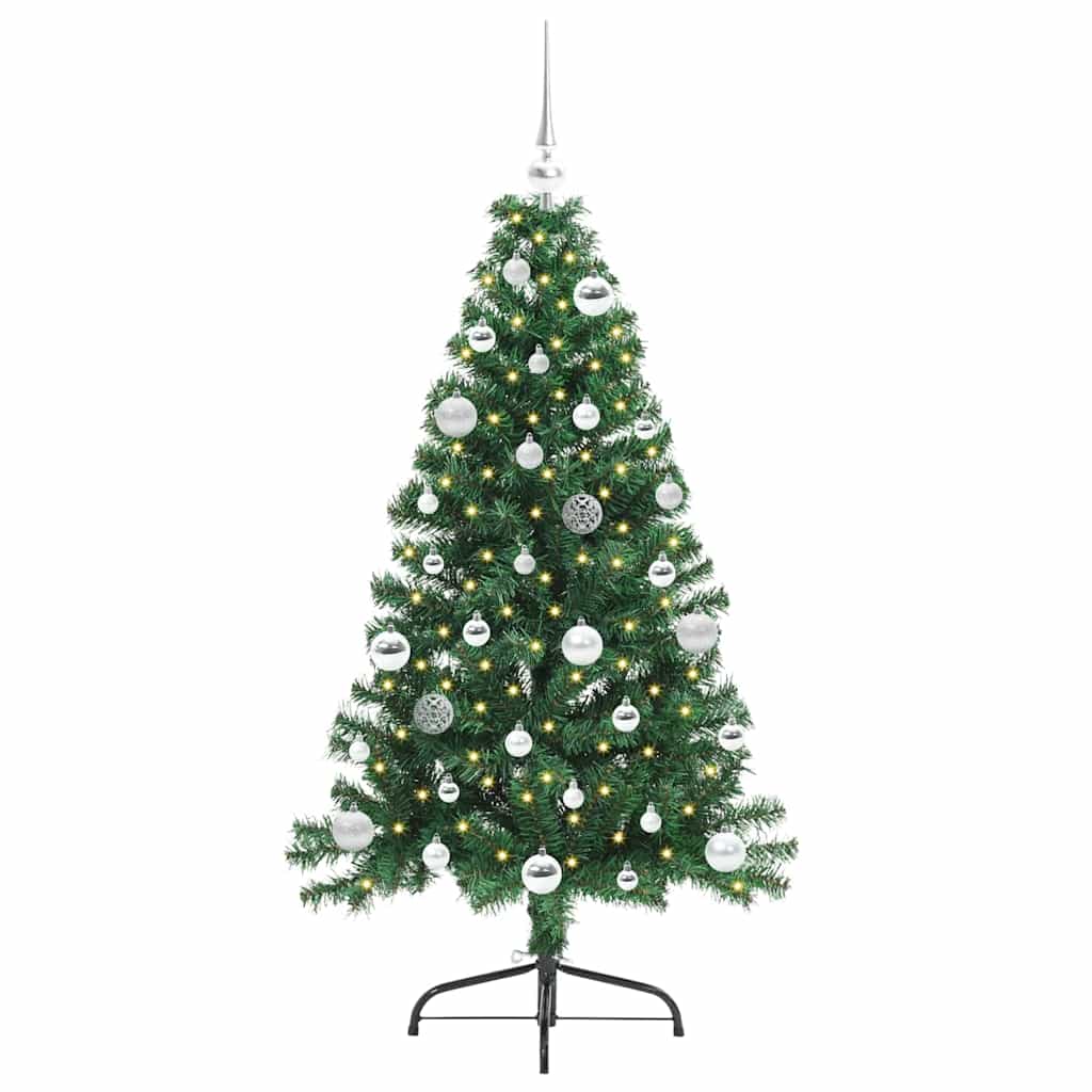 vidaXL Artificial Pre-lit Christmas Tree Green 150 cm PVC - 50492