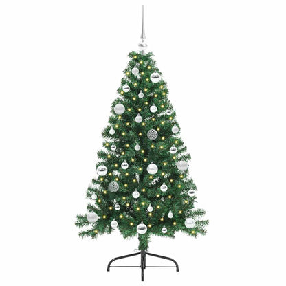 vidaXL Artificial Pre-lit Christmas Tree Green 150 cm PVC - 50492
