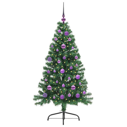 vidaXL Artificial Pre-lit Christmas Tree Green 150 cm PVC - 50495