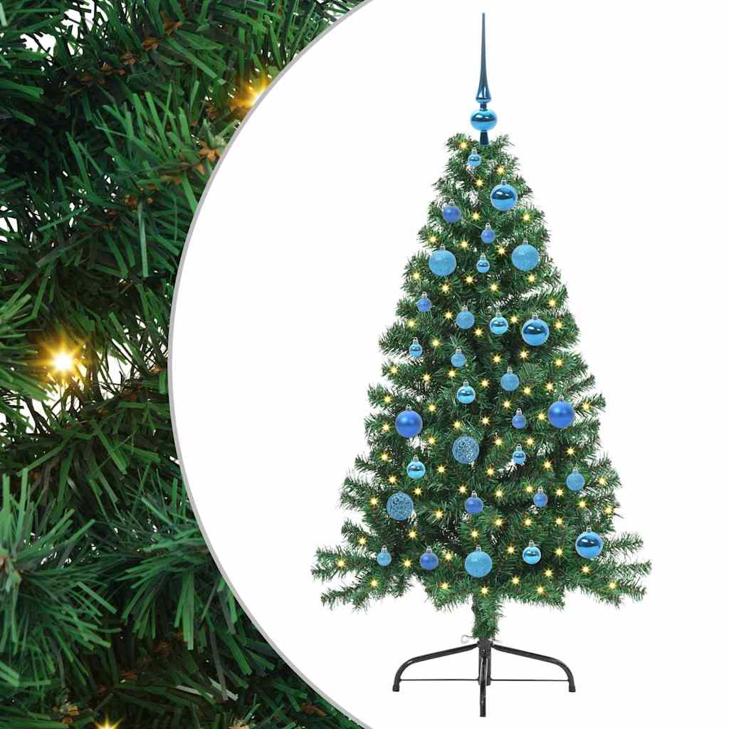 vidaXL Artificial Pre-lit Christmas Tree Green 150 cm PVC - 50508