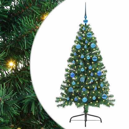 vidaXL Artificial Pre-lit Christmas Tree Green 150 cm PVC - 50508