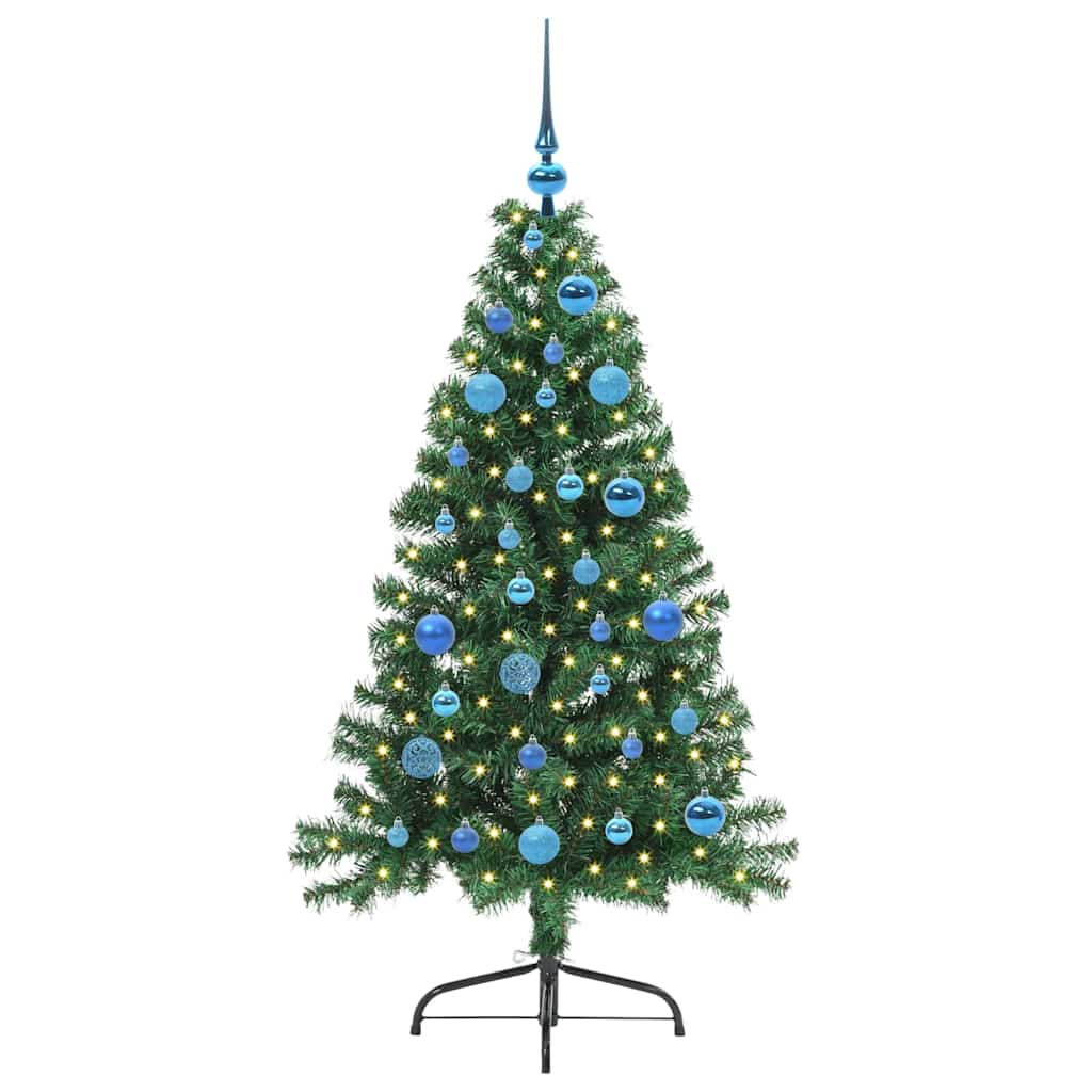 vidaXL Artificial Pre-lit Christmas Tree Green 150 cm PVC - 50508