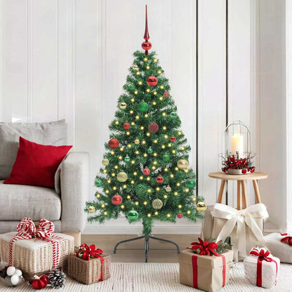 vidaXL Artificial Pre-lit Christmas Tree Green 150 cm PVC - 50509